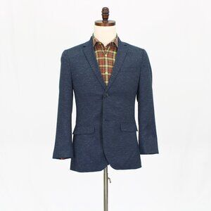 Topman 36S Navy Blazer Sport Coat Jacket 3-Button Solid T855
